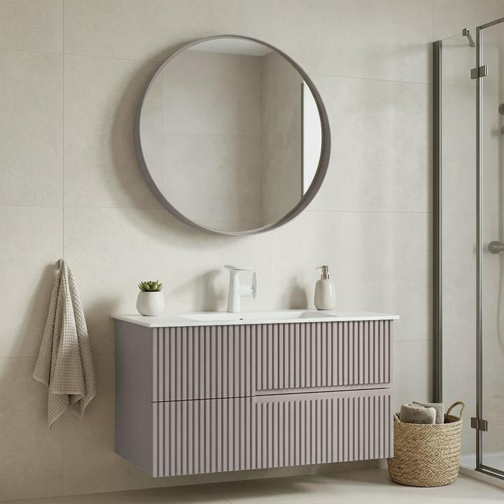 Produktbild Homitis Moonlight 90 v2 Bathroom Cabinet With Sink & Mirror Set (2 Pieces)