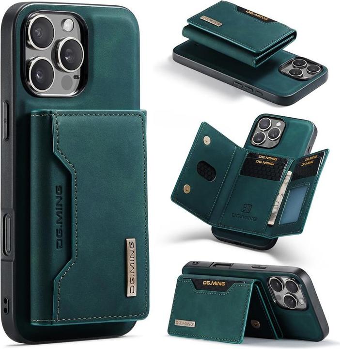 Produktbild Dg.Ming iPhone 13 Pro - Etui, Leder-Optik, Kartenfach & Magnetverschluss, Grün (Apple iPhone 13 Pro)