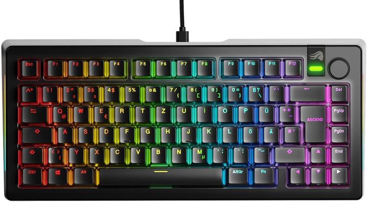 Actual product image Glorious GMMK 3 Pro 75 % Custom Gaming Keyboard - Pre-Built, ISO (DE), Fox Switches, black (DE, Cable)