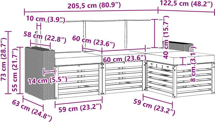 Produktbild vidaXL Outdoor-Sofa