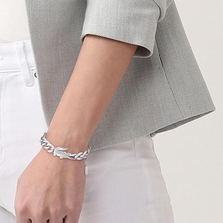 Actual product image Lacoste - WomenÂ's steel bracelet Crocodile 2040373 (19 cm, Stainless steel)