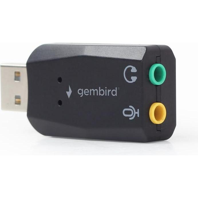 Thumbnail - Gembird SC-USB2.0-01 - USB 2.0 - 2 x 3.5mm - Schwarz (USB 2.0), Soundkarte, Schwarz