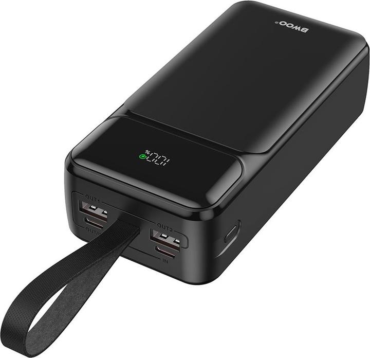 Actual product image Bwoo 65W powerbank 30000 mAh 2x USB-A, 1 x USB-C with LCD display, black (30000 mAh, 65 W)
