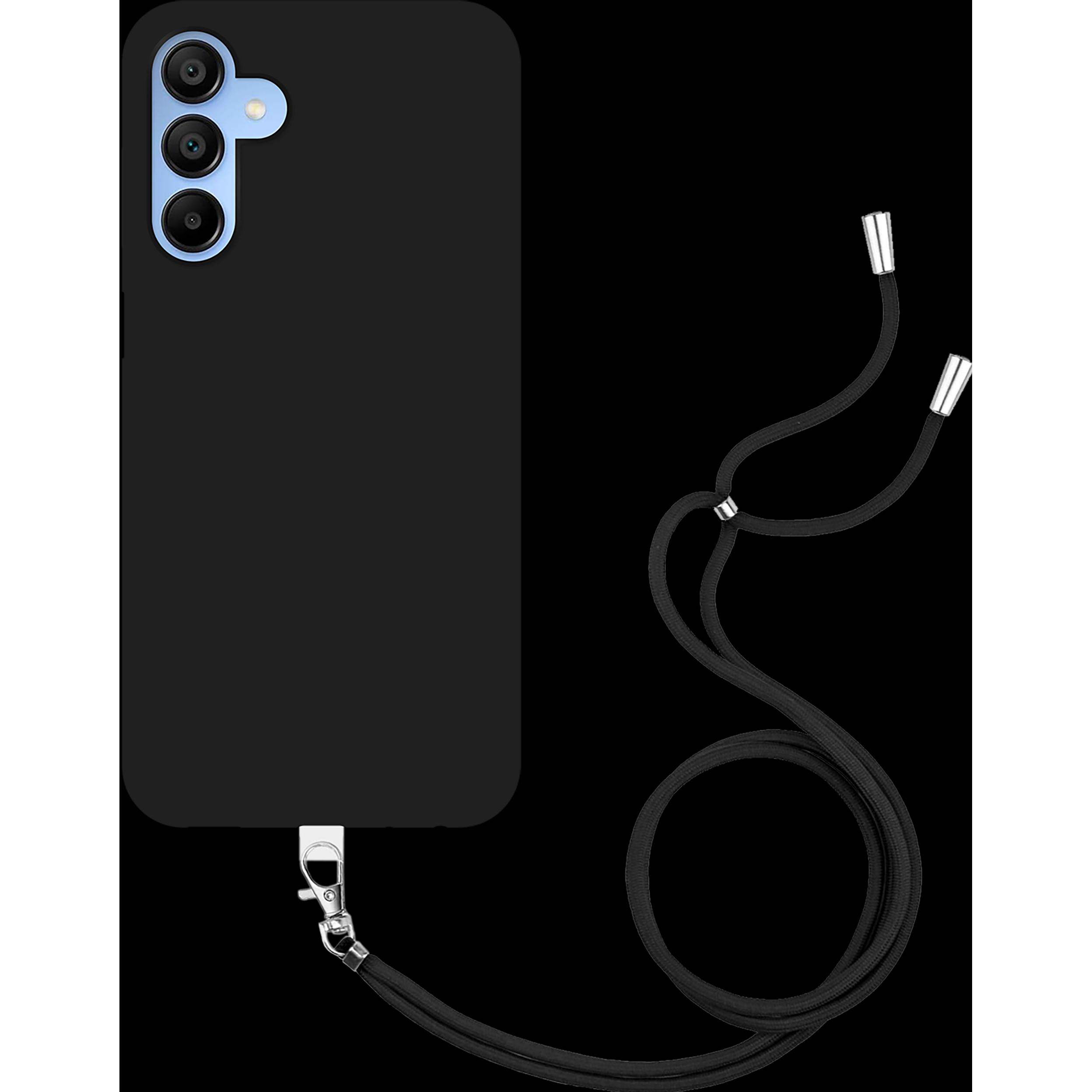 Cazy Handykette Hülle Kompatibel mit Samsung Galaxy A15 / A15 5G - Silikon Handyhülle mit Band Necklace, Handykette, Sch...