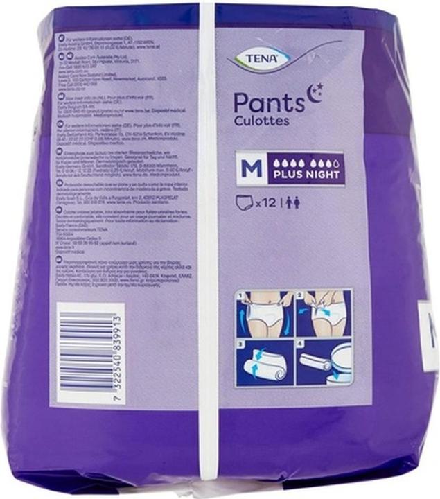 Immagine prodotto Tena Gli assorbenti per l'incontinenza Plus Night taglia M 12 pezzi - Confezione da 12 (12 x, M)
