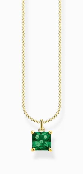 Produktbild Thomas Sabo Kette mit grünem Stein gold (925er Silber, 18-Karat Vergoldung, 40 - 45 cm)