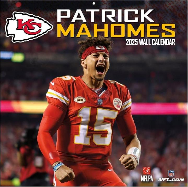 Immagine prodotto NFL - Kansas City Chiefs - Patrick Mahomes - Calendario murale dei giocatori 30.5 x 30.5 cm 2025 (30,5 x 30,5 cm)