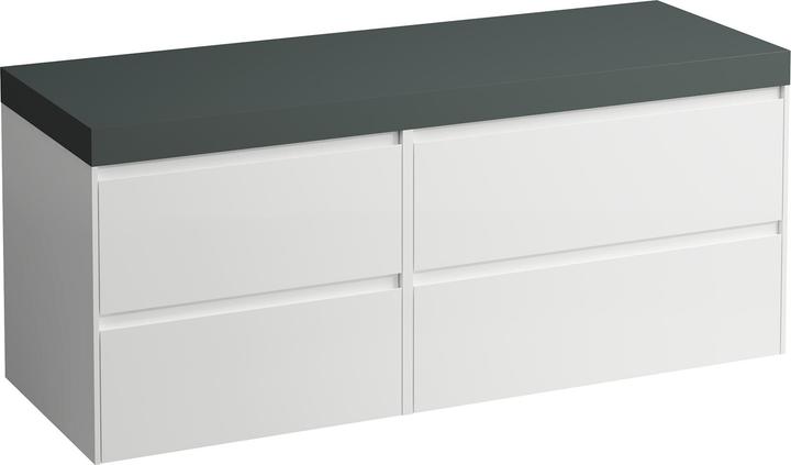 Image du produit Laufen Lani Plan de toilette gris trafic, avec meuble sous lavabo, sans découpe, grand tiroir à dr
