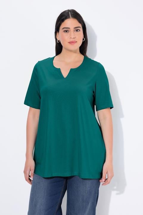 Actual product image Ulla Popken Essential Notch Neck Stretch Tee (58)