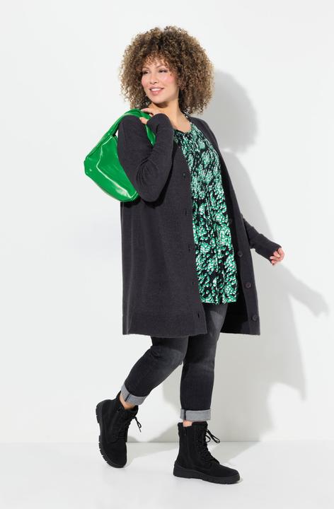 Immagine prodotto Ulla Popken Strickjacke, Boxy-Schnitt, V-Ausschnitt, Knopfleiste (54)