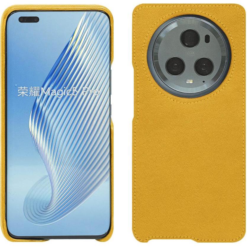 Noreve Lederschutzhülle (Honor Magic5 Pro), Smartphone Hülle, Orange