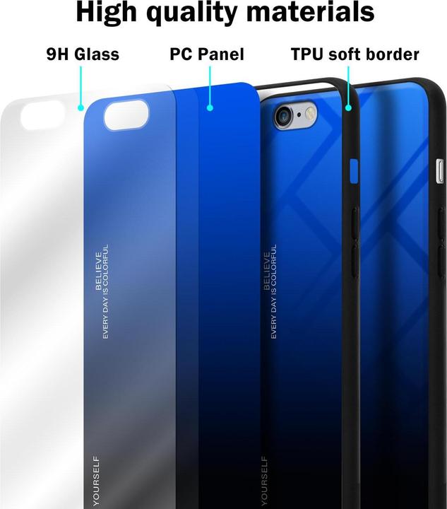 Produktbild Cadorabo TPU 2 Farben Glas Cover (Apple iPhone 6 Plus)