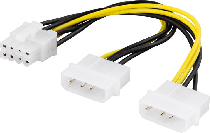 Deltaco Adapter Strömadaper 2x Molex->8-pin PCI-Express 30cm