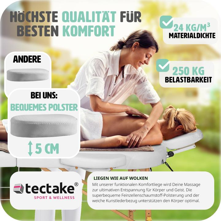 Actual product image tectake Massage table oval with 5 cm padding + rolls