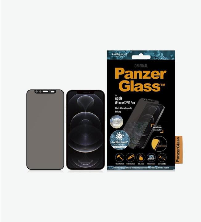 Actual product image PanzerGlass Case Friendly Black AB Privacy (1 Piece, Realme 12 Pro+, Apple iPhone 12)