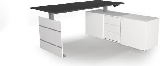 Produktbild Kerkmann Move 3 höhenverstellbarer Schreibtisch anthrazit weiss rechteckig (180 x 80 x 72 cm)
