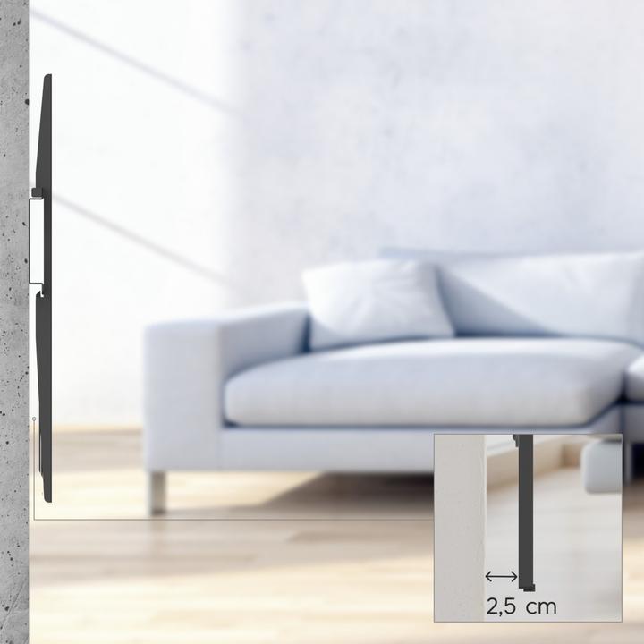 Produktbild Hama TV-Wandhalterung, starr, 191 cm (75") bis 40 kg, Wandabstand 2,5 cm (Wand, 75", 40 kg)
