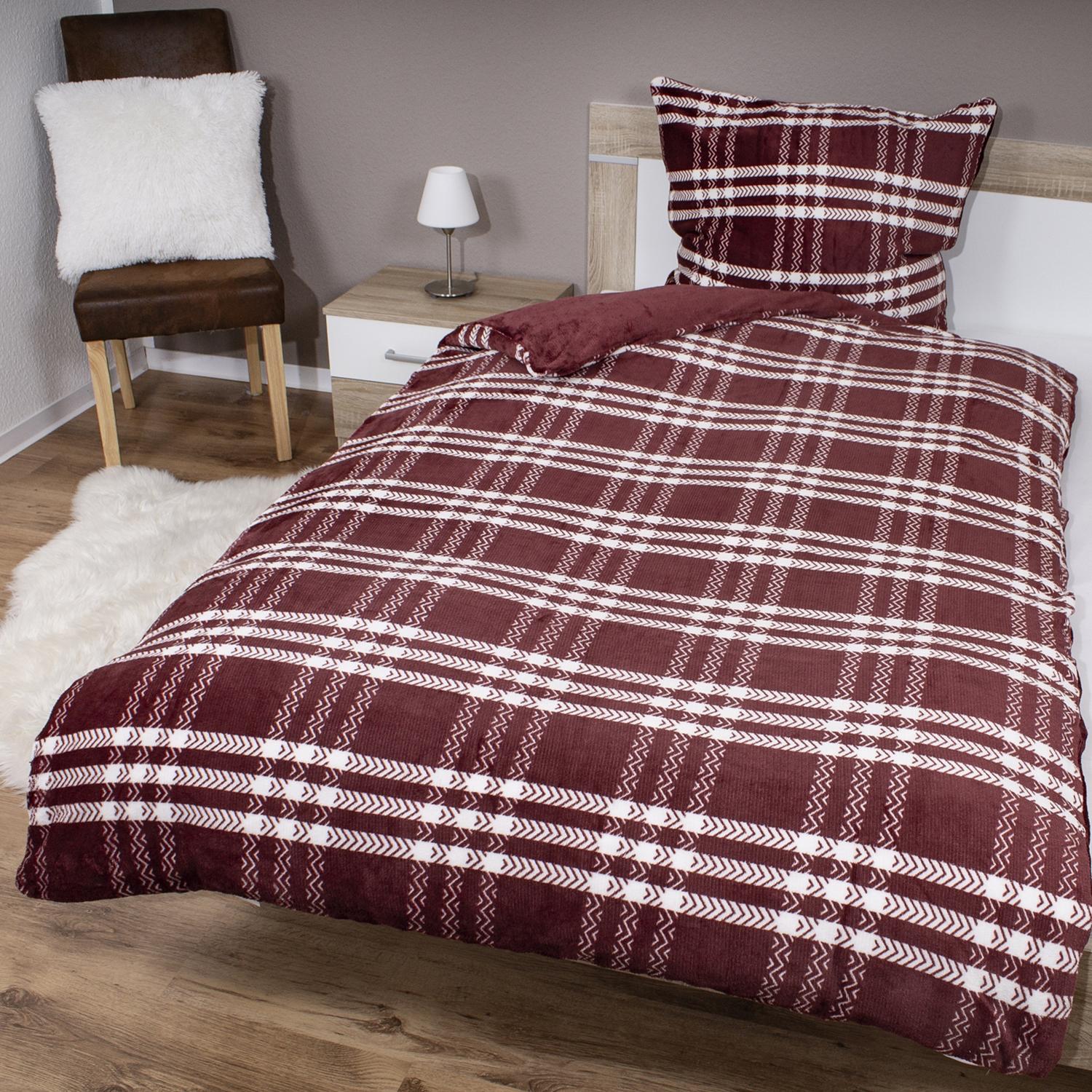 Thumbnail - Mojawo, Bettwäsche, 4tlg Cashmere Like Wende Bettwäsche Garnitur Bettzeug135x200cm (Bettwäsche Set, 135x200 cm, 80x80 cm...