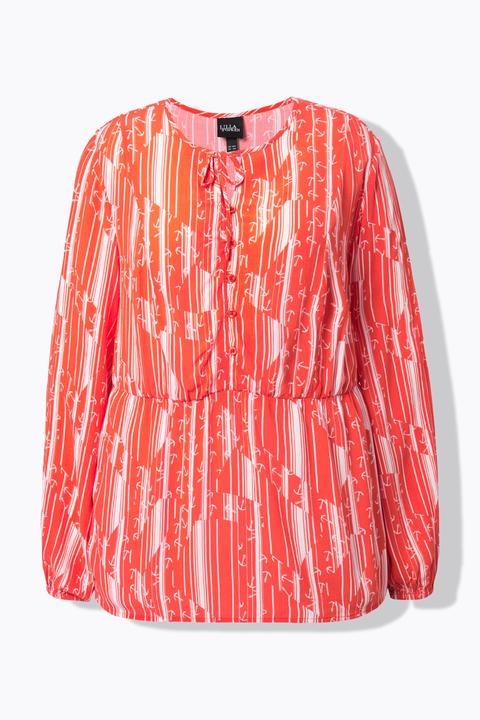 Actual product image Ulla Popken Geometric Anchor Print Blouse (42)