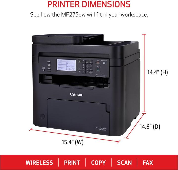Immagine prodotto Canon I-SENSYS MF275DW MFP A COLORI 4IN1 (Laser, Bianco e nero)