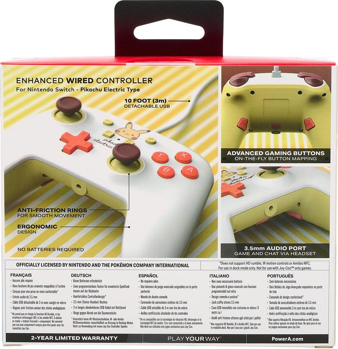 Produktbild PowerA Enhanced Wired Controller for Nintendo Switch - Pikachu Electric Type (Switch)