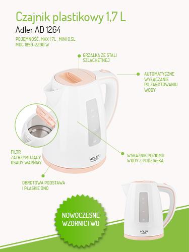 Produktbild Adler AD 1264 Wasserkocher Haselnuss (1.70 l)