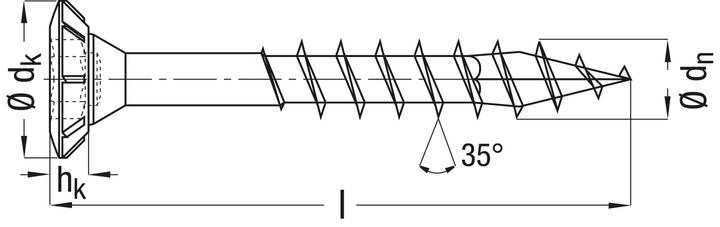 Actual product image Spax FEX H fitting screw 4.0x 40 PZ 2 steel silver for wood fixings (1000 Screws per piece)