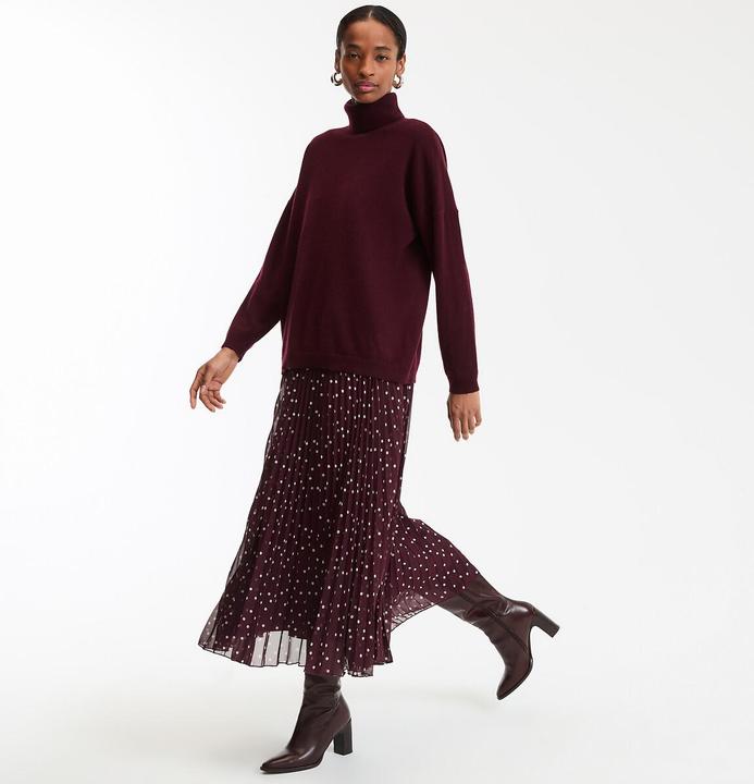 Produktbild La Redoute Collections Langer Faltenrock mit Punkten (XXL)