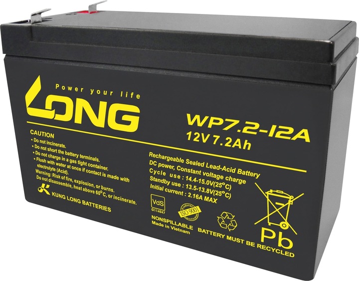 Produktbild Kung Long Akku WP7.2-12A, Faston 6,3mm Steckkontakte (12V)