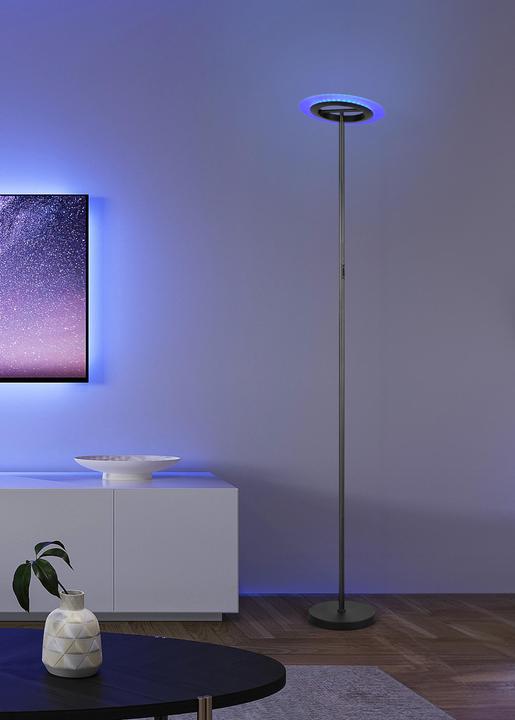 Actual product image Reality LED-Stehleuchte Samba R43411132, 16,5W, 2700... 6500K, 1900lm, CCT, RGB, IP20, schwarz (1900 lm)