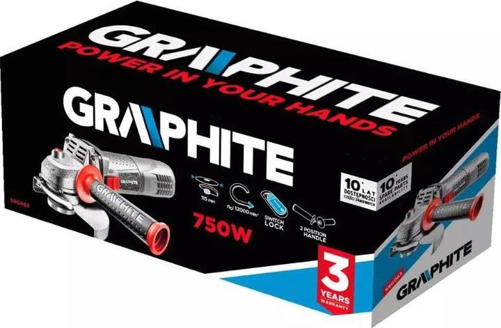 Actual product image Graphite 59G063 grinder (115 mm)