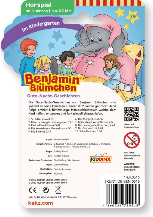 Produktbild Kekz 75051 BENJAMIN BLUEMCHEN - Gute-Nacht-Geschichten - Im Kindergarten (Deutsch)