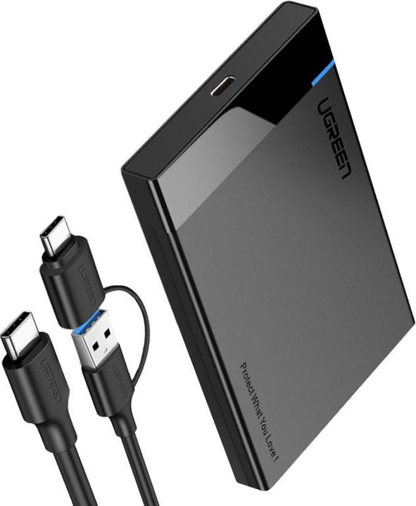 Productafbeelding Ugreen US221 SATA Externe Schijfbehuizing HDD 2,5", USB 3.0 + USB-C naar USB-C 3.1 (zwart) (2.5")