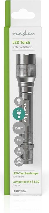 Image du produit Nedis Lampe de poche LED, Premium, 150lm - argenté (2.90 cm, 150 lm)