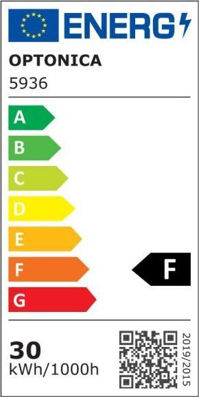 Energie-Label Optonica Fluter, Bewegungsmelder 5936, 30 W, 6000 K, weiss (2400 lm, IP65)
