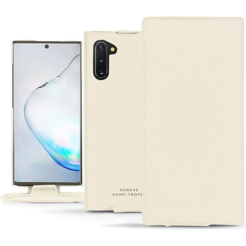Noreve Lederschutzhülle vertikal (Samsung Galaxy Note 10), Smartphone Hülle, Weiss