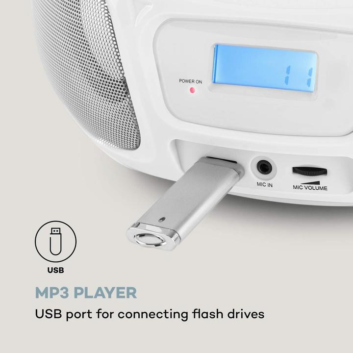 Produktbild Auna CD Player, 2 x 1,5 W Lautsprecher Weiss