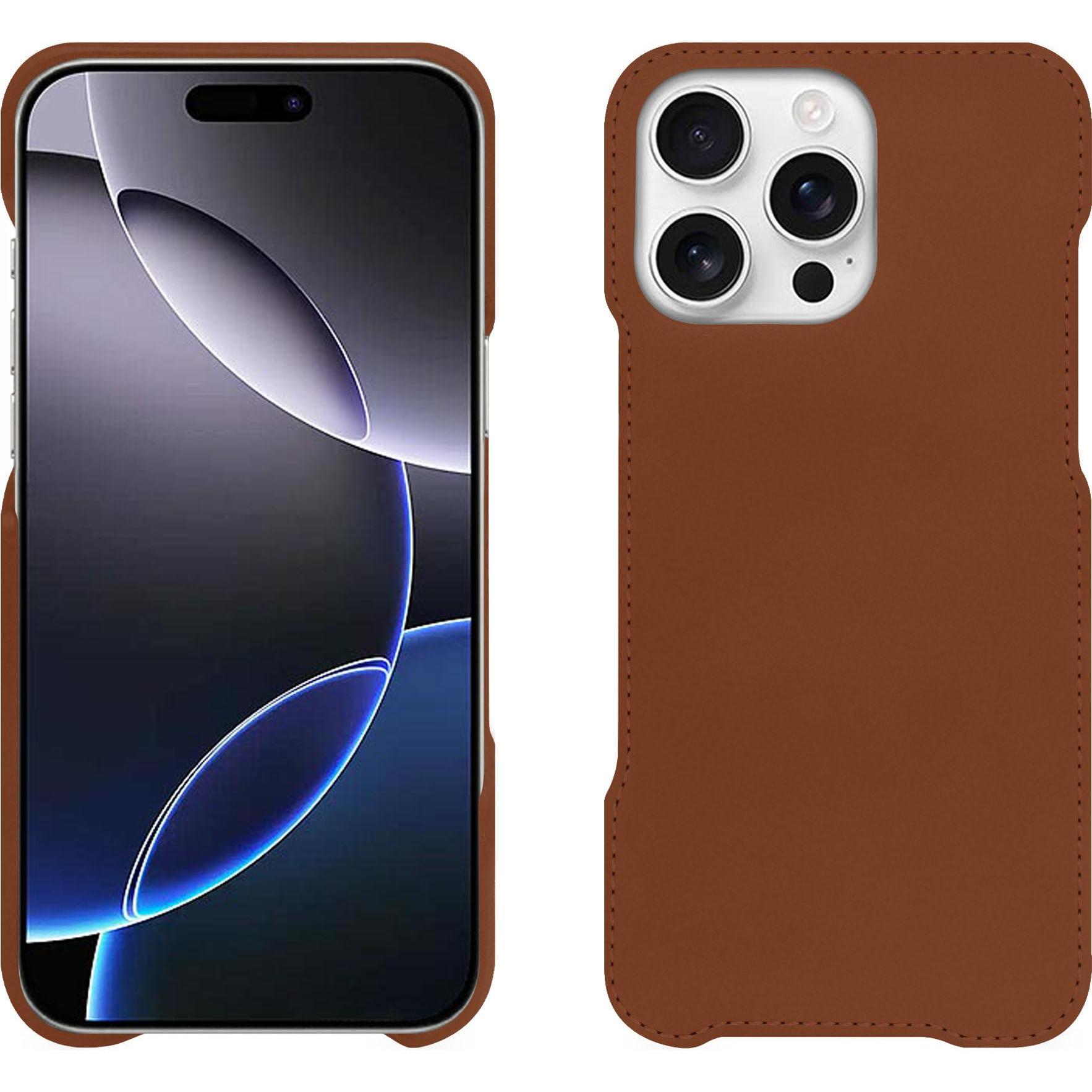 Noreve Lederschutzhülle (Apple iPhone 16 Pro Max), Smartphone Hülle, Braun