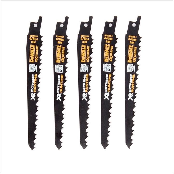 Actual product image DeWalt Sabre saw blade BIM Multi 152mm 5pcs pack
