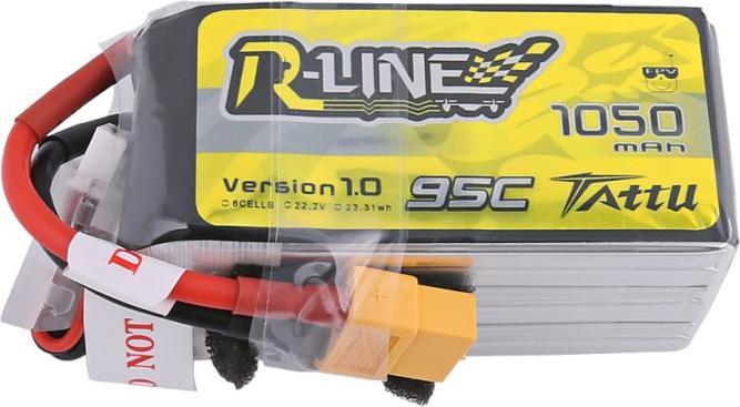 Image du produit Dronefactory Tattu R-Line 1050mAh 95C 22.2V 6S1P Lipo avec XT60 (22.20 V, 1050 mAh)