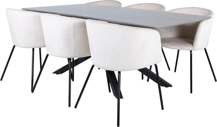 Actual product image Ebuy24 Piazza 9 dining set (7-piece) (Iron, MDF, Wood)