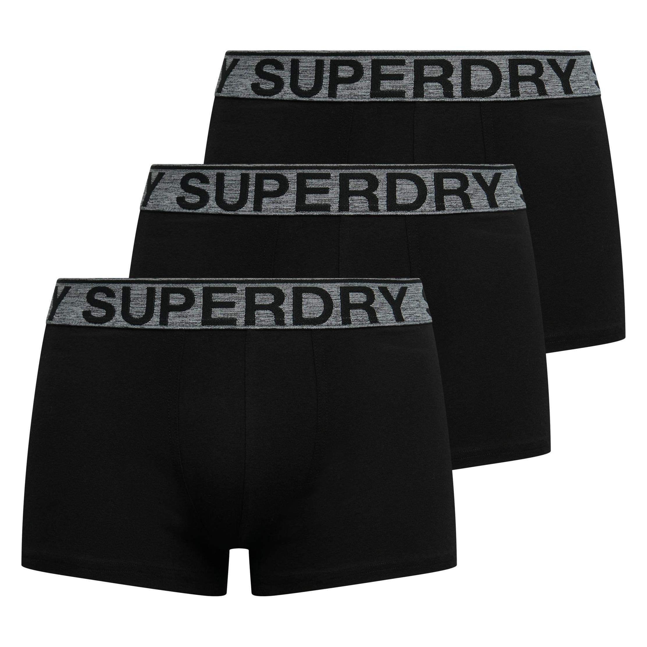Superdry, Herren, Unterhosen, Trunk Triple Pack, Schwarz, Grau, (Xl, 3er Pack)