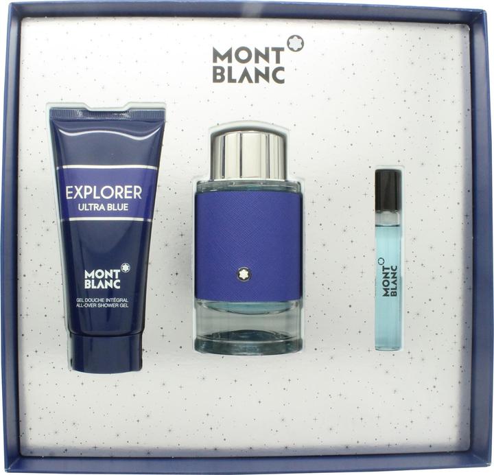 Produktbild Montblanc Explorer Ultra Blue Set - 100ml Eau De Parfum, 75ml Travel Spray, 100ml Duschgel (Parfum set)
