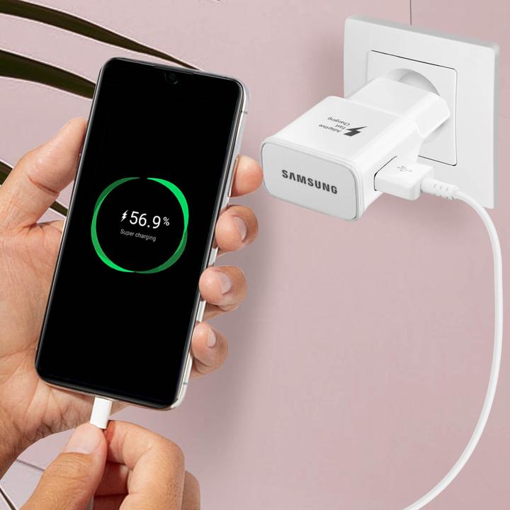 Actual product image Samsung EP-TA20 power adapter + EP-DG950 USB-C to USB cable (15 W, 1 portion)
