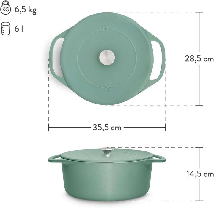 Produktbild Springlane Cocotte Clara 6L (28 cm, Bräter + Schmortopf, Gusseisen)