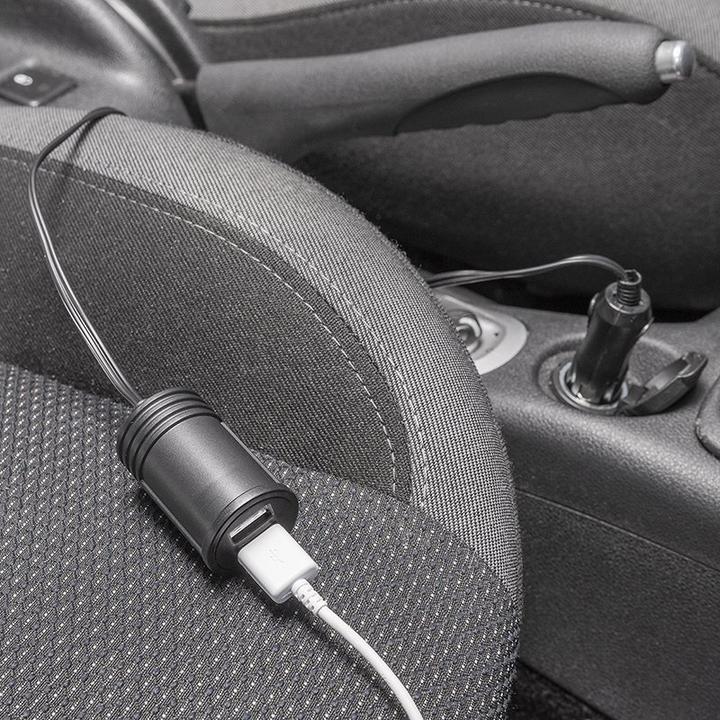 Actual product image ProPlus Extension cable with USB charger double in blister pack