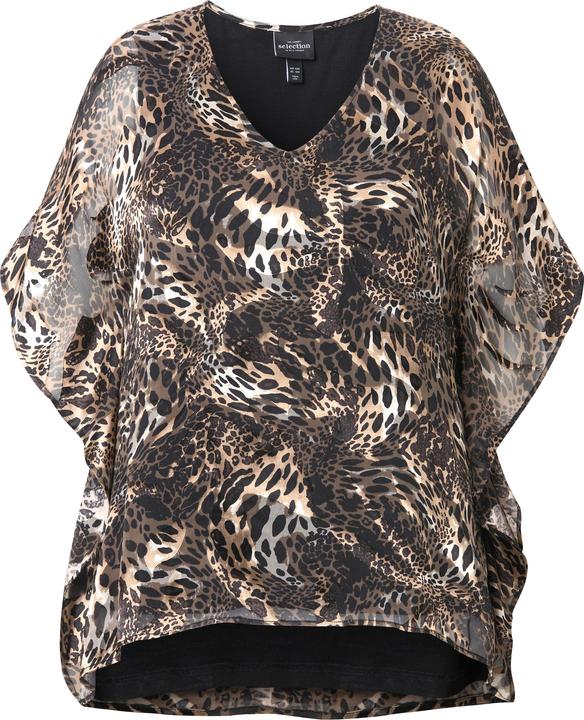 Immagine prodotto Ulla Popken Blusa a doppio strato di chiffon con scollo a V e mezze maniche (58)