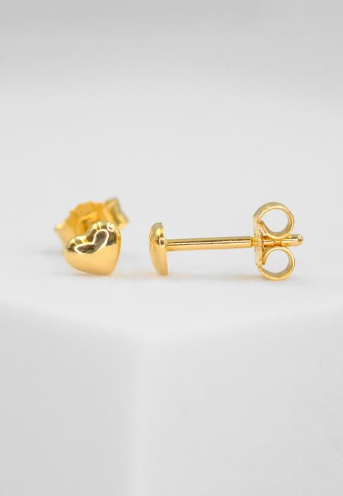 Produktbild Muau Stud earrings heart yellow gold 750, 4mm (750/18K Gelbgold)