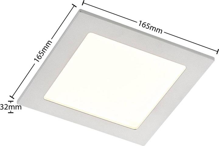 Actual product image Prios Helina LED recessed lamp, silver, 16.5 cm (820 lm)