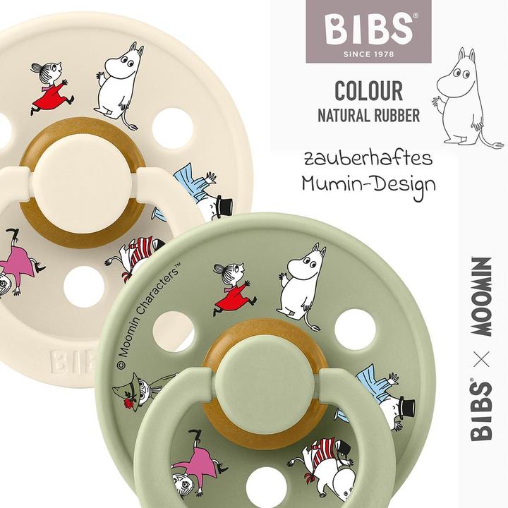 Productafbeelding Bibs - x Moomin Pacifier Colour 2 Pack Friends - Ivory - Size 1 (2x, 0 - 6 Maanden)